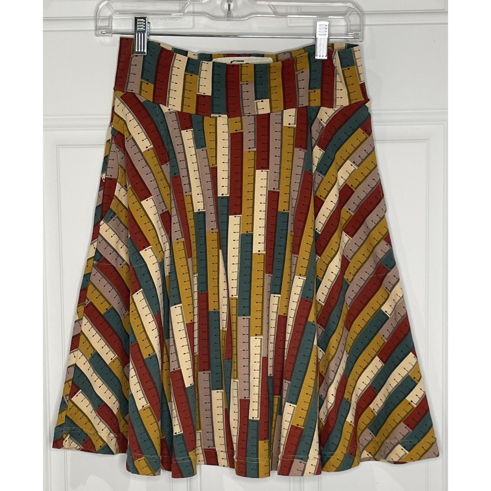 Effie's Heart Women's Medium Good Measure Carnaby Skirt Ruler Print Pockets